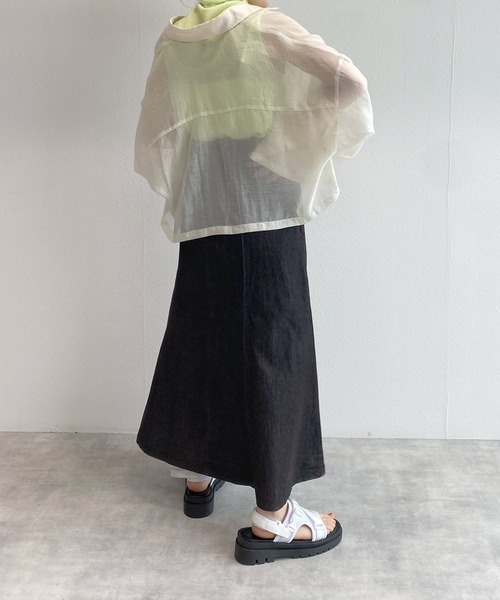 w closet（ダブルクローゼット）の「デニムマーメイドスカート（デニムスカート・レディース・ブラック/ブルー・FREE）」の12枚目の写真