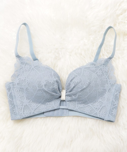 Lace Ladies(レースレディース)の「ノンワイヤー 花柄レースブラ&ショーツ 2点セット(ブラ&ショーツ・レディース・グリーン/ブルー/ブラック/アイボリー/ラベンダー・75/80/85/70)」の9枚目の写真