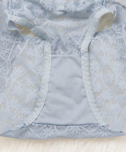 Lace Ladies(レースレディース)の「ノンワイヤー 花柄レースブラ&ショーツ 2点セット(ブラ&ショーツ・レディース・グリーン/ブルー/ブラック/アイボリー/ラベンダー・75/80/85/70)」の16枚目の写真