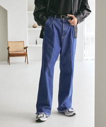 EMMA CLOTHES | カットオフヴィンテージ加工セミワイドストレートデニムパンツ EMMA CLOTHES(デニムパンツ)