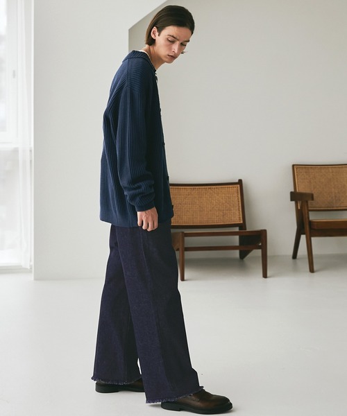 美品アルマーニ　ワイドウールパンツ　ヴィンテージ　こげ茶　44　大き目ゆったり ARMANI EXCHANGE（アルマーニエクスチェンジ）の「【A|X