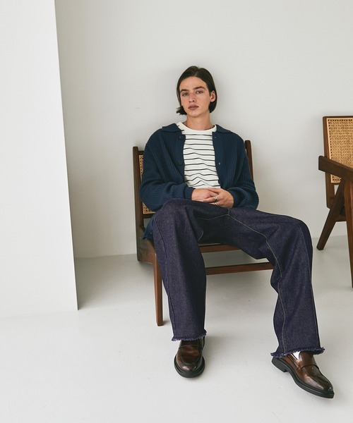 EMMA CLOTHES(エマクローズ)の「カットオフヴィンテージ加工セミワイドストレートデニムパンツ EMMA CLOTHES(デニムパンツ・メンズ・インディゴブルー/グレー/ブルー・M/L)」の22枚目の写真
