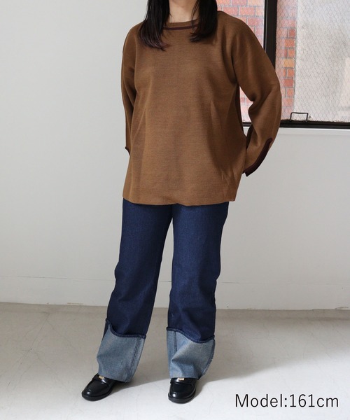 DONOBAN（ドノバン）の「前後2WAYラインニット（ニット/セーター・レディース・ブラック/ベージュ/ブロンズ・F）」の10枚目の写真