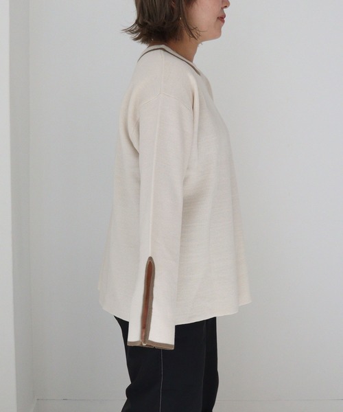 DONOBAN（ドノバン）の「前後2WAYラインニット（ニット/セーター・レディース・ブラック/ベージュ/ブロンズ・F）」の11枚目の写真