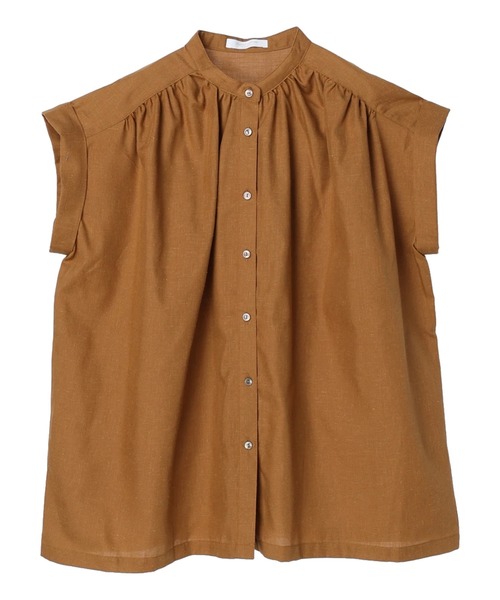 Green　Parks（グリーンパークス）の「バンドカラーショートスリーブブラウス（シャツ/ブラウス・レディース・カーキ/ブルー/キャメル/ブラック・FREE）」の13枚目の写真