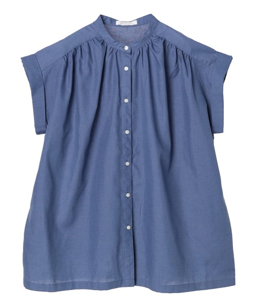 Green　Parks（グリーンパークス）の「バンドカラーショートスリーブブラウス（シャツ/ブラウス・レディース・カーキ/ブルー/キャメル/ブラック・FREE）」の22枚目の写真