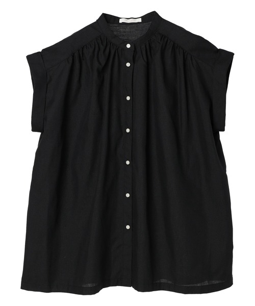 Green　Parks（グリーンパークス）の「バンドカラーショートスリーブブラウス（シャツ/ブラウス・レディース・カーキ/ブルー/キャメル/ブラック・FREE）」の21枚目の写真