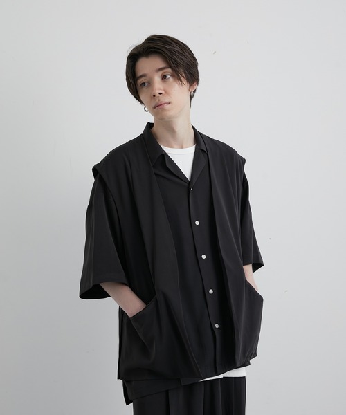 JUNRED（ジュンレッド）の「スローテックルーズベスト（ベスト・メンズ・ブラック/ベージュ系その他/グリーン系その他・S/M/L）」の5枚目の写真