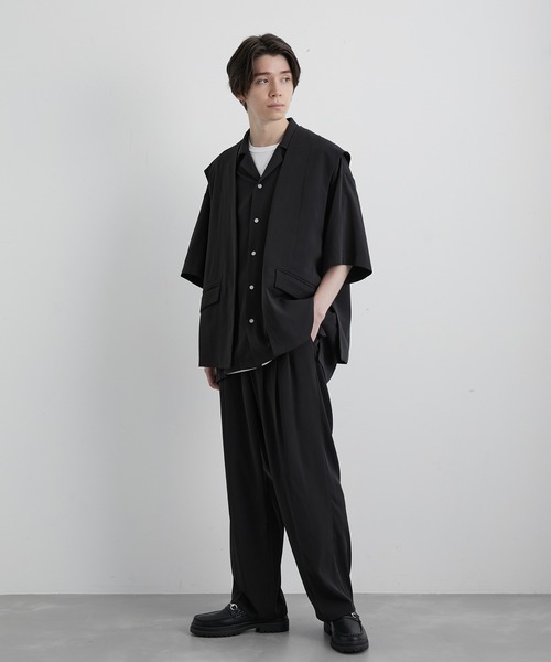 JUNRED（ジュンレッド）の「スローテックルーズベスト（ベスト・メンズ・ブラック/ベージュ系その他/グリーン系その他・S/M/L）」の11枚目の写真