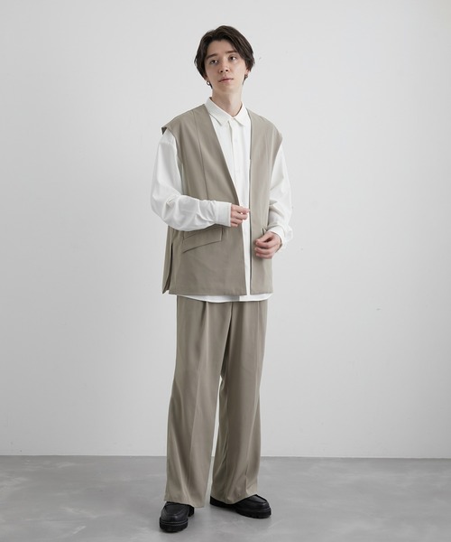 JUNRED（ジュンレッド）の「スローテックルーズベスト（ベスト・メンズ・ブラック/ベージュ系その他/グリーン系その他・S/M/L）」の14枚目の写真