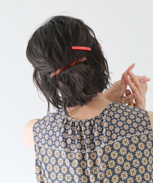 SLOBE IENA(スローブイエナ)の「【NP CREATION/エヌピークリエイション】ウェービーバレッタ(バレッタ/ヘアクリップ・レディース・ブラック/ブラウン/キャメル・FREE)」の5枚目の写真