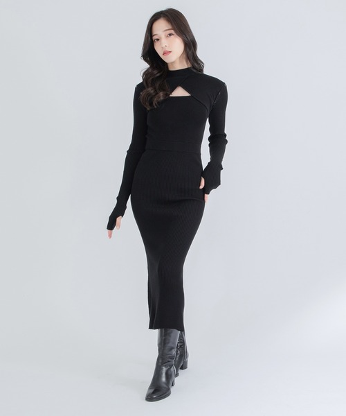 qumerry.（キュメリ）の「マーメイドニットワンピース（ワンピース・レディース・ブラック/アイボリー/ピンク系その他・SMALL/MEDIUM）」の7枚目の写真