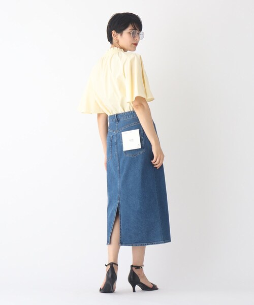 OPAQUE.CLIP(オペークドットクリップ)の「◆シャーリングハイネックブラウス【WEB限定カラー・サイズ】(シャツ/ブラウス・レディース・イエロー/パープル系/ホワイト系8/ブラック・40/38/42)」の8枚目の写真