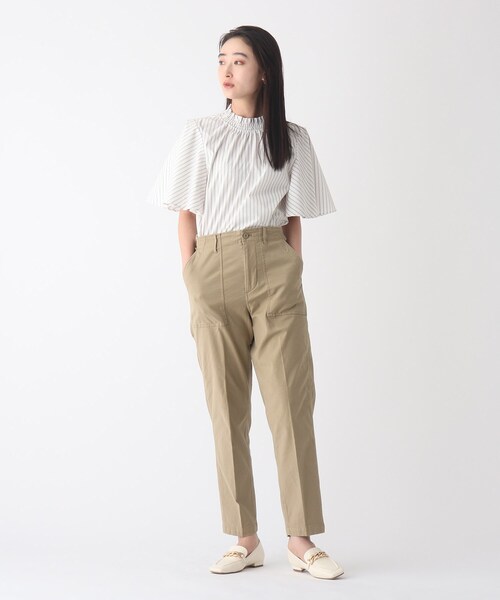 OPAQUE.CLIP(オペークドットクリップ)の「◆シャーリングハイネックブラウス【WEB限定カラー・サイズ】(シャツ/ブラウス・レディース・イエロー/パープル系/ホワイト系8/ブラック・40/38/42)」の10枚目の写真