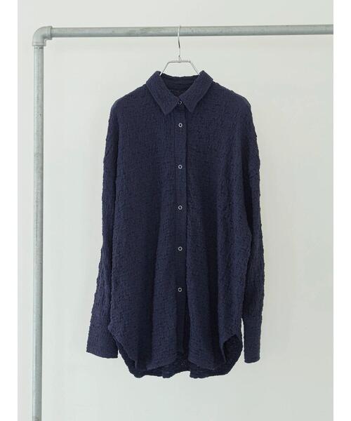 KBF(ケイビーエフ)の「KBF ジャガードビッグシャツ(シャツ/ブラウス・レディース・アイボリー/ネイビー・FREE)」の14枚目の写真