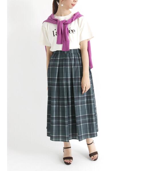 Te chichi(テチチ)の「タフタチェック/レオパードプリントスカート(スカート・レディース・カーキ/ブラウン/グレー・フリ-)」の7枚目の写真