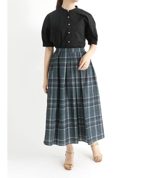 Te chichi(テチチ)の「タフタチェック/レオパードプリントスカート(スカート・レディース・カーキ/ブラウン/グレー・フリ-)」の8枚目の写真