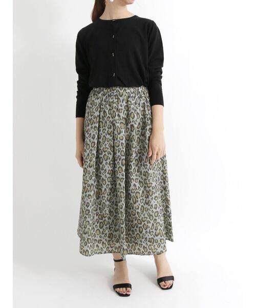 Te chichi(テチチ)の「タフタチェック/レオパードプリントスカート(スカート・レディース・カーキ/ブラウン/グレー・フリ-)」の9枚目の写真