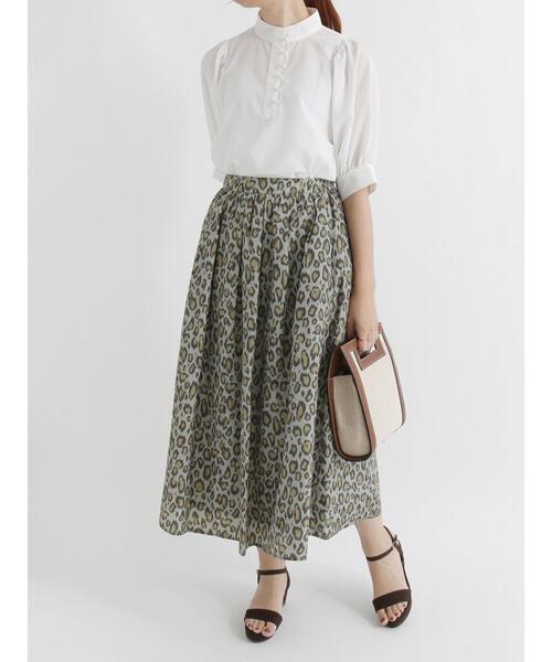 Te chichi(テチチ)の「タフタチェック/レオパードプリントスカート(スカート・レディース・カーキ/ブラウン/グレー・フリ-)」の10枚目の写真