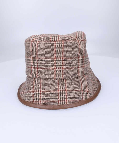 HONEYSUCKLE ROSE（ハニーサックルローズ）の「【HONEYSUCKLE ROSE】チェックバケットハット（ハット・レディース・ベージュ/グレー・フリー）」の4枚目の写真
