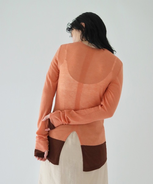 TENTO(テント)の「シアークルーネックニット(ニット/セーター・レディース・ブルー/オレンジ/ブラック/イエロー・FREE)」の11枚目の写真