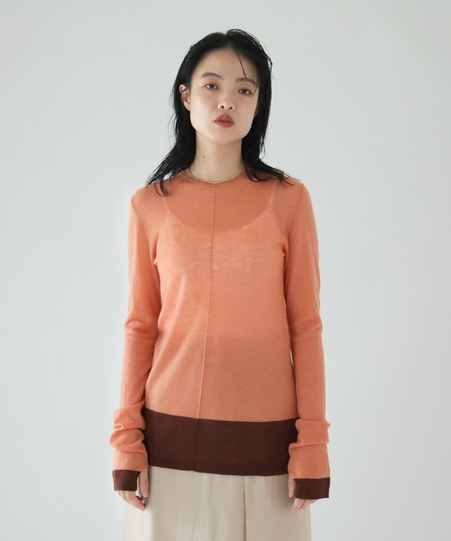 TENTO(テント)の「シアークルーネックニット(ニット/セーター・レディース・ブルー/オレンジ/ブラック/イエロー・FREE)」の10枚目の写真