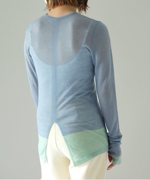 TENTO(テント)の「シアークルーネックニット(ニット/セーター・レディース・ブルー/オレンジ/ブラック/イエロー・FREE)」の14枚目の写真