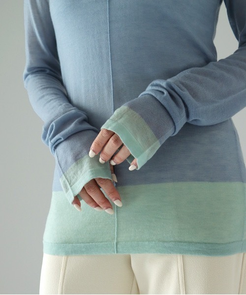 TENTO(テント)の「シアークルーネックニット(ニット/セーター・レディース・ブルー/オレンジ/ブラック/イエロー・FREE)」の15枚目の写真