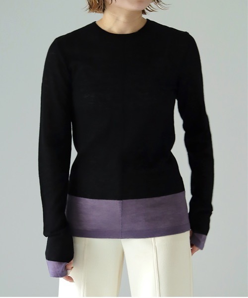 TENTO(テント)の「シアークルーネックニット(ニット/セーター・レディース・ブルー/オレンジ/ブラック/イエロー・FREE)」の16枚目の写真