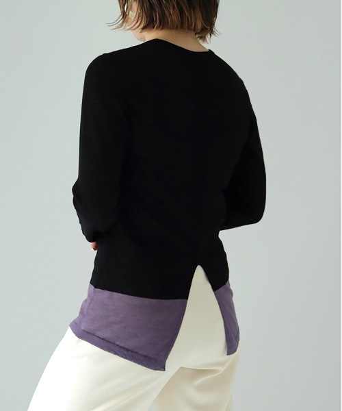 TENTO(テント)の「シアークルーネックニット(ニット/セーター・レディース・ブルー/オレンジ/ブラック/イエロー・FREE)」の18枚目の写真