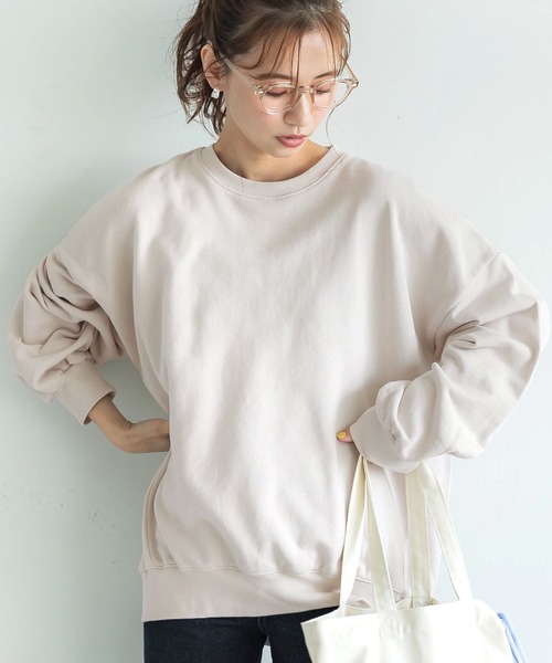 coca(coca)(コカ)の「ビッグシルエットスウェット(スウェット・レディース・グリーン/アイボリー・M/L)」の1枚目の写真