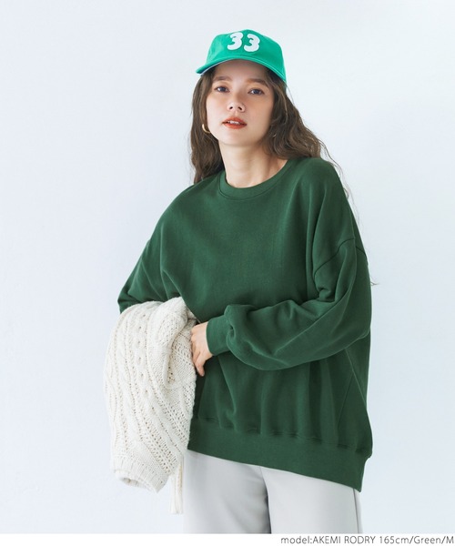 coca(coca)(コカ)の「ビッグシルエットスウェット(スウェット・レディース・グリーン/アイボリー・M/L)」の11枚目の写真