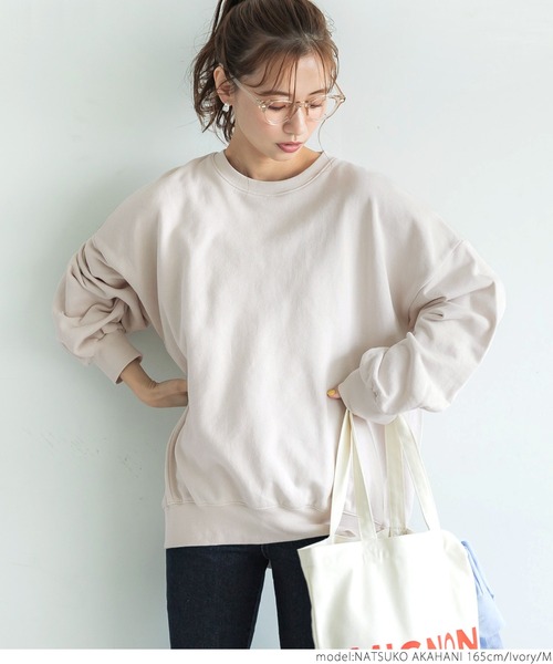 coca(coca)(コカ)の「ビッグシルエットスウェット(スウェット・レディース・グリーン/アイボリー・M/L)」の3枚目の写真