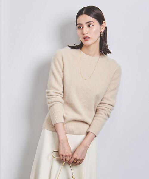 UNITED ARROWS（ユナイテッドアローズ）の「RCN クルーネック ニット（ニット/セーター・レディース・ケリー/ベージュ/ブラック・FREE）」の6枚目の写真