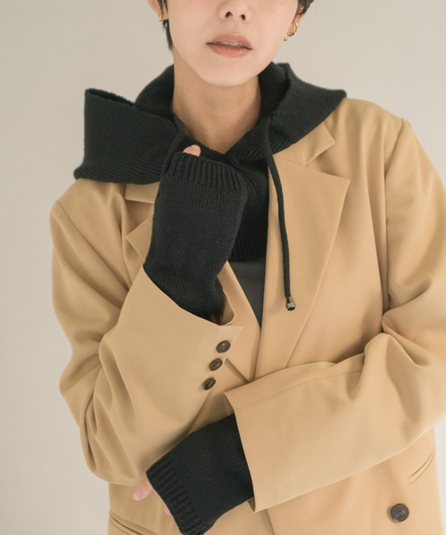 KATHARINE ROSS(キャサリンロス)の「【KATHARINE ROSS】親指までしっかりカバー!ロングニットアームウォーマー(手袋・レディース・ブラック/ベージュ/グレー/オレンジ・MEDIUM)」の2枚目の写真