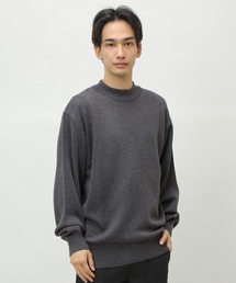 日本製 ウォッシャブル ウール混 スムス ハイネック セーター