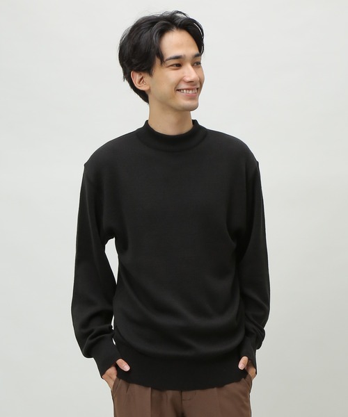 SAKAZEN(サカゼン)の「日本製 ウォッシャブル ウール混 スムス ハイネック セーター(ニット/セーター・メンズ・ダークグレー/ネイビー/ブラウン/ブラック/グレー/ブルー・M/L/LL)」の1枚目の写真
