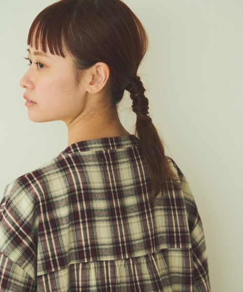 Crisp（クリスプ）の「チェックロングワンピース（ワンピース・レディース・ワイン/ネイビー・FREE）」の21枚目の写真