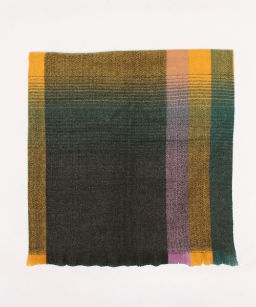 BENETTON (UNITED COLORS OF BENETTON)(ベネトンユナイテッドカラーズオブベネトン)の「フリンジ付き配色ストール(ストール/ショール・レディース・グレー系その他/オレンジ系その他/グリーン系その他・ONE SIZE)」の8枚目の写真