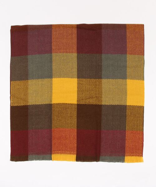 BENETTON (UNITED COLORS OF BENETTON)(ベネトンユナイテッドカラーズオブベネトン)の「フリンジ付き配色ストール(ストール/ショール・レディース・グレー系その他/オレンジ系その他/グリーン系その他・ONE SIZE)」の10枚目の写真