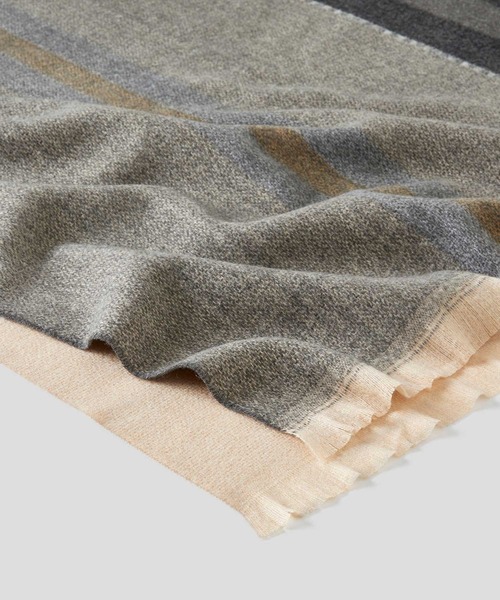 BENETTON (UNITED COLORS OF BENETTON)(ベネトンユナイテッドカラーズオブベネトン)の「フリンジ付き配色ストール(ストール/ショール・レディース・グレー系その他/オレンジ系その他/グリーン系その他・ONE SIZE)」の5枚目の写真