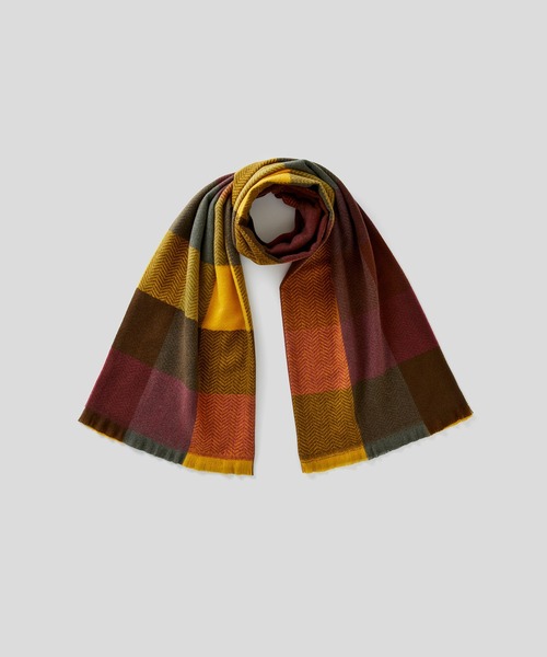 BENETTON (UNITED COLORS OF BENETTON)(ベネトンユナイテッドカラーズオブベネトン)の「フリンジ付き配色ストール(ストール/ショール・レディース・グレー系その他/オレンジ系その他/グリーン系その他・ONE SIZE)」の7枚目の写真