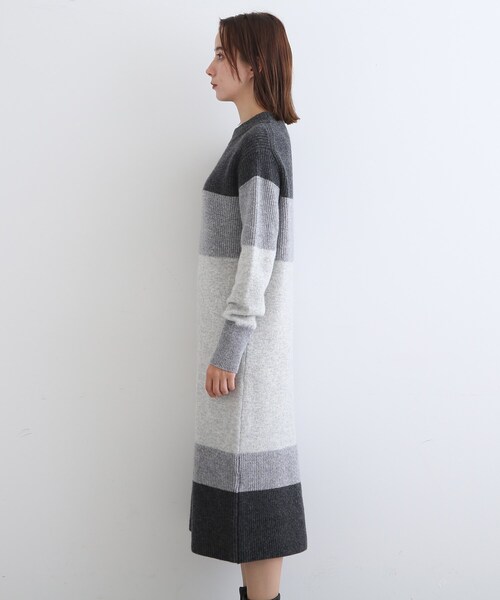 INDIVI｜ウール混⁄洗えるスムースニットワンピース | Rakuten