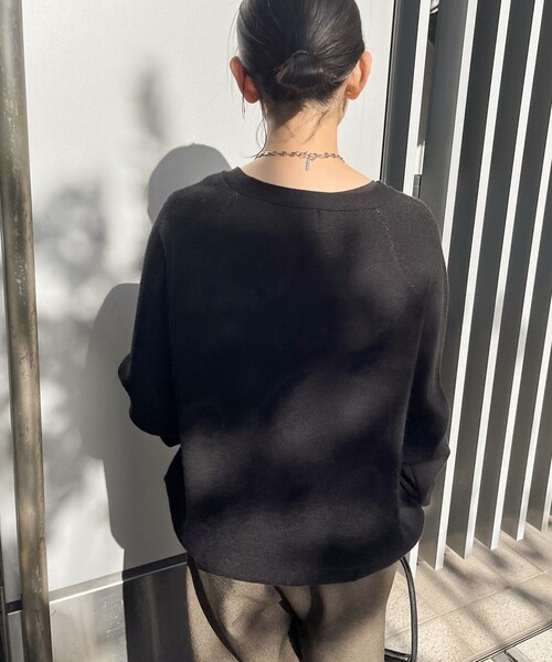 JOINT WORKS（ジョイントワークス）の「LEITH ロゴニット（ニット/セーター・レディース・ブラック/チャコールグレー/グリーン・FREE）」の10枚目の写真