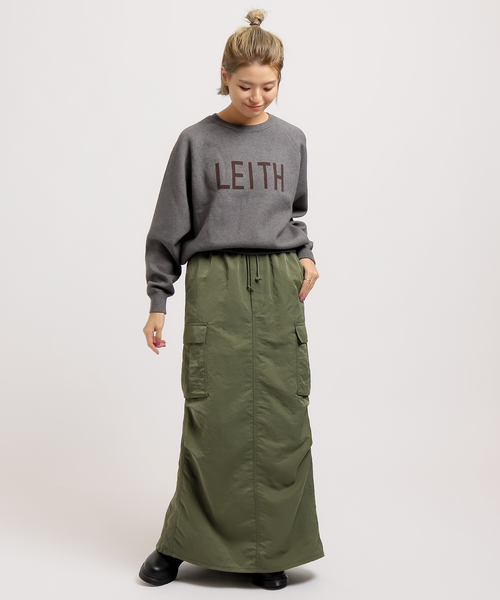 JOINT WORKS（ジョイントワークス）の「LEITH ロゴニット（ニット/セーター・レディース・ブラック/チャコールグレー/グリーン・FREE）」の18枚目の写真