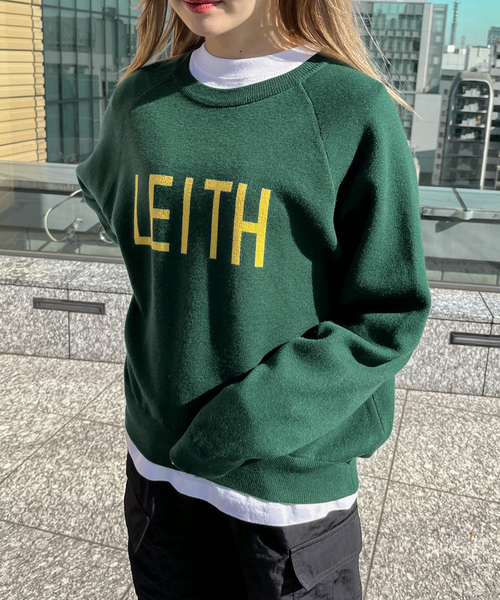 JOINT WORKS（ジョイントワークス）の「LEITH ロゴニット（ニット/セーター・レディース・ブラック/チャコールグレー/グリーン・FREE）」の6枚目の写真