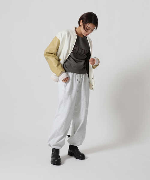 JOINT WORKS（ジョイントワークス）の「LEITH ロゴニット（ニット/セーター・レディース・ブラック/チャコールグレー/グリーン・FREE）」の21枚目の写真