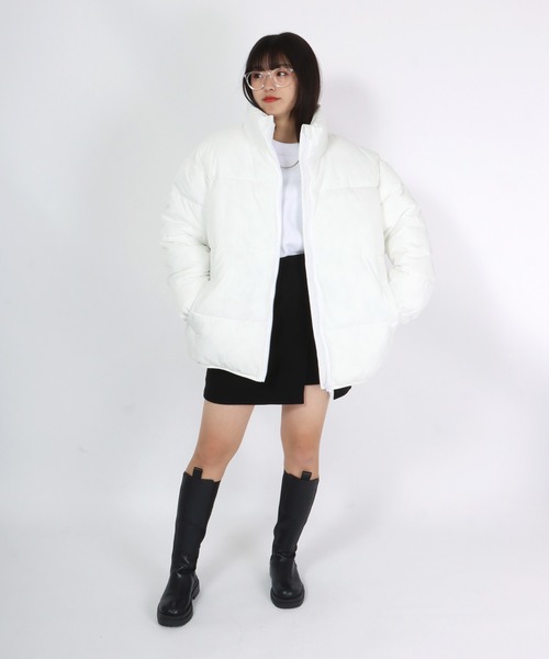 Salong hameu（サロン ハミュー）の「スタンドネック フェイクダウンジャケット メンズ レディース/中綿パデットジャケット/ショートペディン（ダウンジャケット/コート・メンズ・ブラック/ホワイト/グリーン/ベージュ/ホワイト系その他/ブラック系その他/ベージュ系その他/グリーン系その他・M/L/LL）」の19枚目の写真