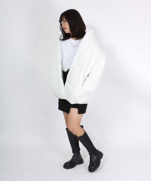 Salong hameu（サロン ハミュー）の「スタンドネック フェイクダウンジャケット メンズ レディース/中綿パデットジャケット/ショートペディン（ダウンジャケット/コート・メンズ・ブラック/ホワイト/グリーン/ベージュ/ホワイト系その他/ブラック系その他/ベージュ系その他/グリーン系その他・M/L/LL）」の22枚目の写真