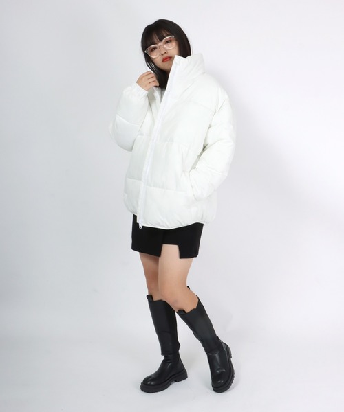 Salong hameu（サロン ハミュー）の「スタンドネック フェイクダウンジャケット メンズ レディース/中綿パデットジャケット/ショートペディン（ダウンジャケット/コート・メンズ・ブラック/ホワイト/グリーン/ベージュ/ホワイト系その他/ブラック系その他/ベージュ系その他/グリーン系その他・M/L/LL）」の20枚目の写真